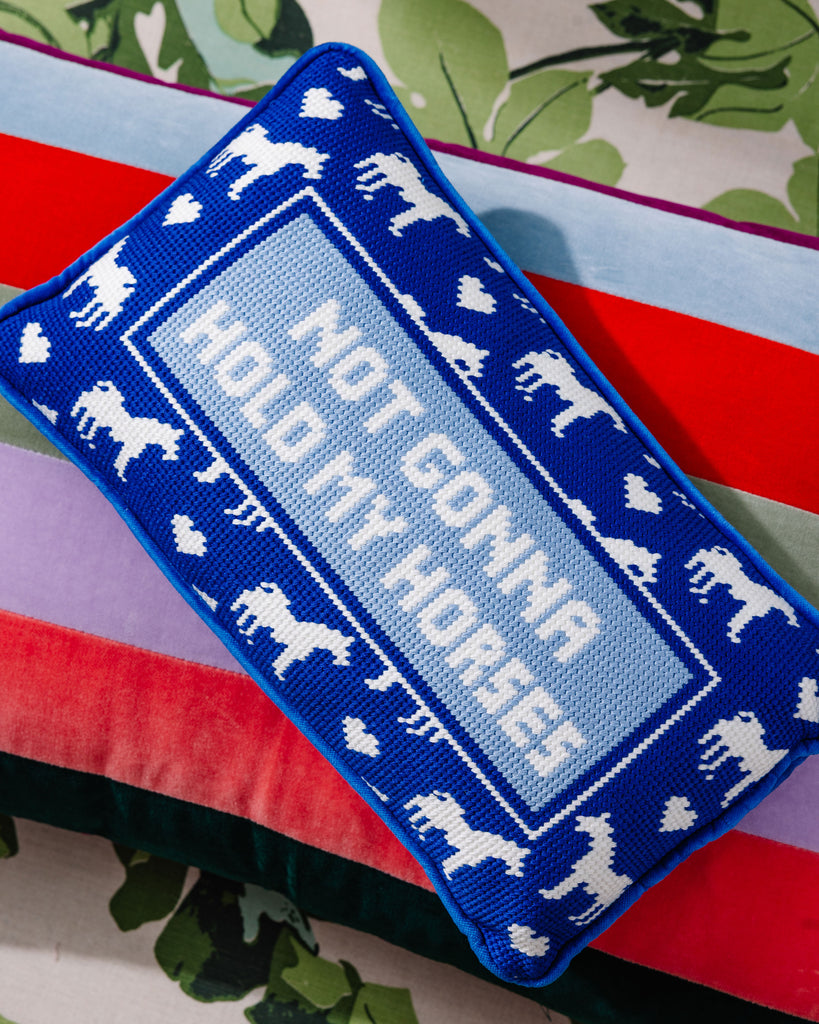Hold My Horses Needlepoint Pillow - Furbish Studio