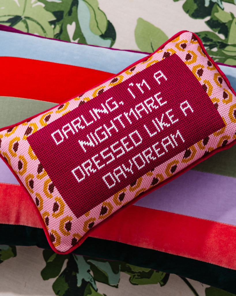 Dressed Like A Daydream Needlepoint Pillow - Furbish Studio