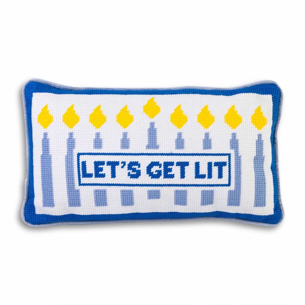 Let's Get Lit Needlepoint Pillow - Furbish Studio