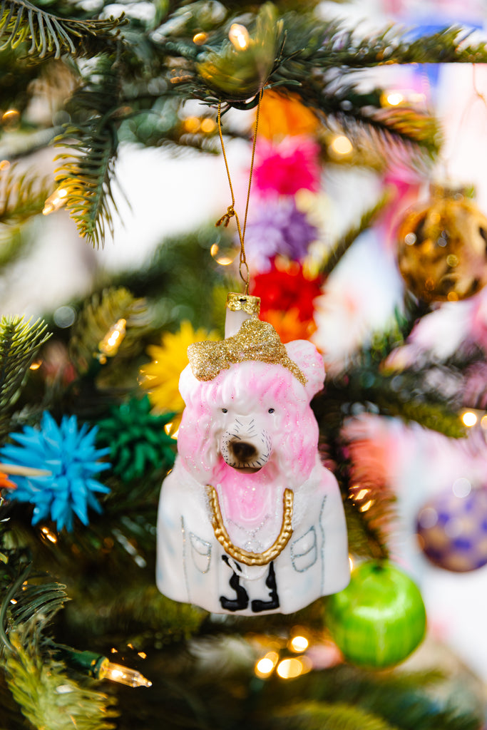 Pink Poodle Ornament - Furbish Studio