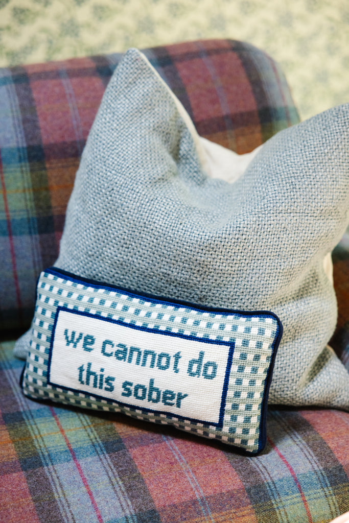 Sober Needlepoint Pillow - Furbish Studio