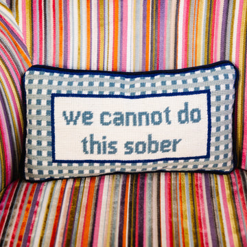 Sober Needlepoint Pillow - Furbish Studio