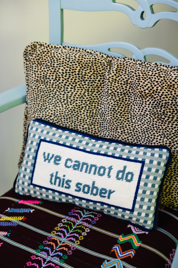 Sober Needlepoint Pillow - Furbish Studio