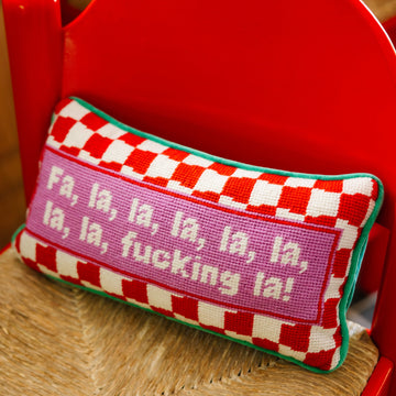 Fa La La Needlepoint Pillow - Furbish Studio