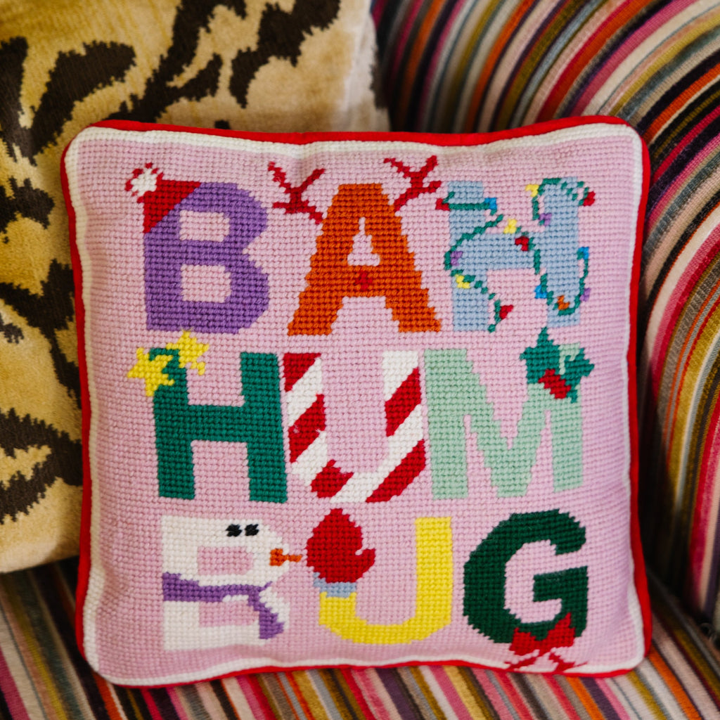 Bah Humbug Needlepoint Pillow - Furbish Studio