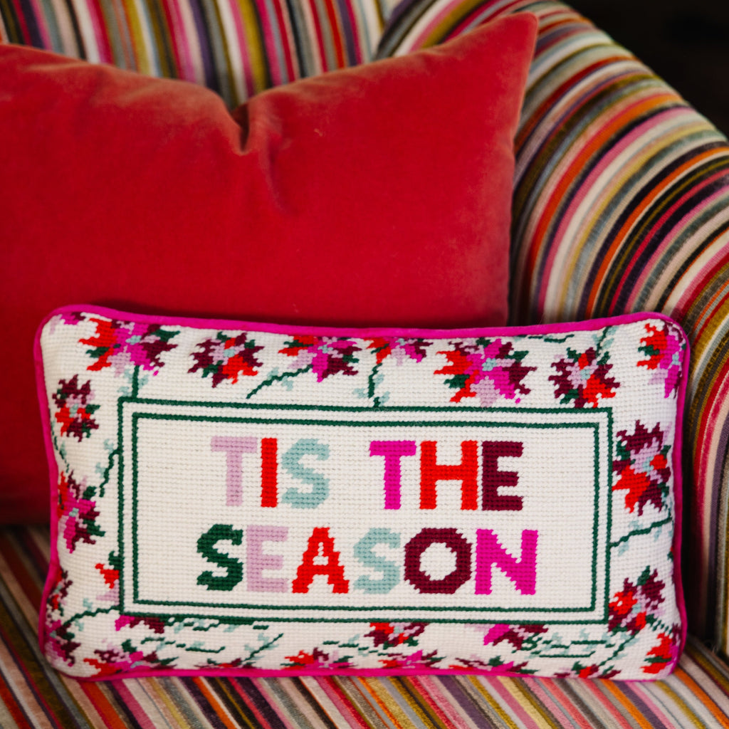 Tis The Season Needlepoint Pillow - Furbish Studio