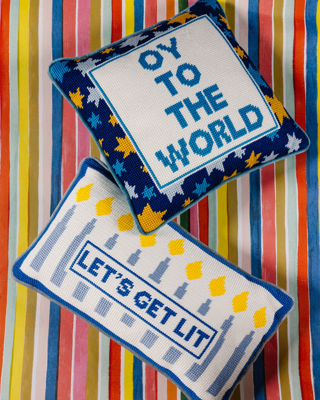 Let's Get Lit Needlepoint Pillow - Furbish Studio