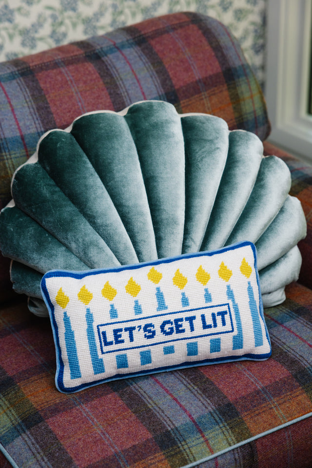 Let's Get Lit Needlepoint Pillow - Furbish Studio