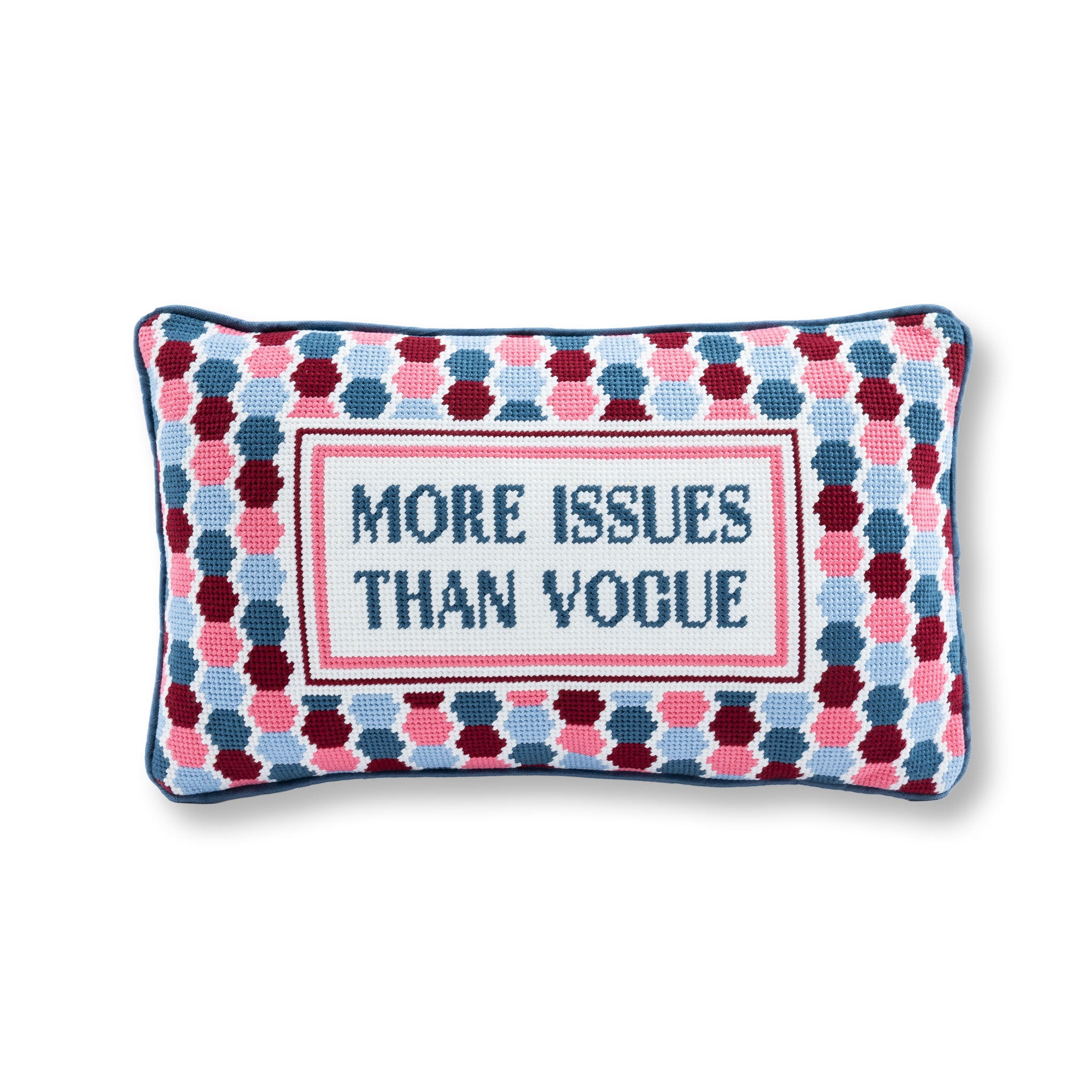 More Issues Needlepoint Pillow - Furbish Studio