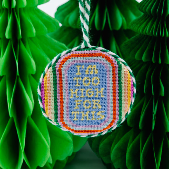 Needlepoint Ornament - Too High - Furbish Studio
