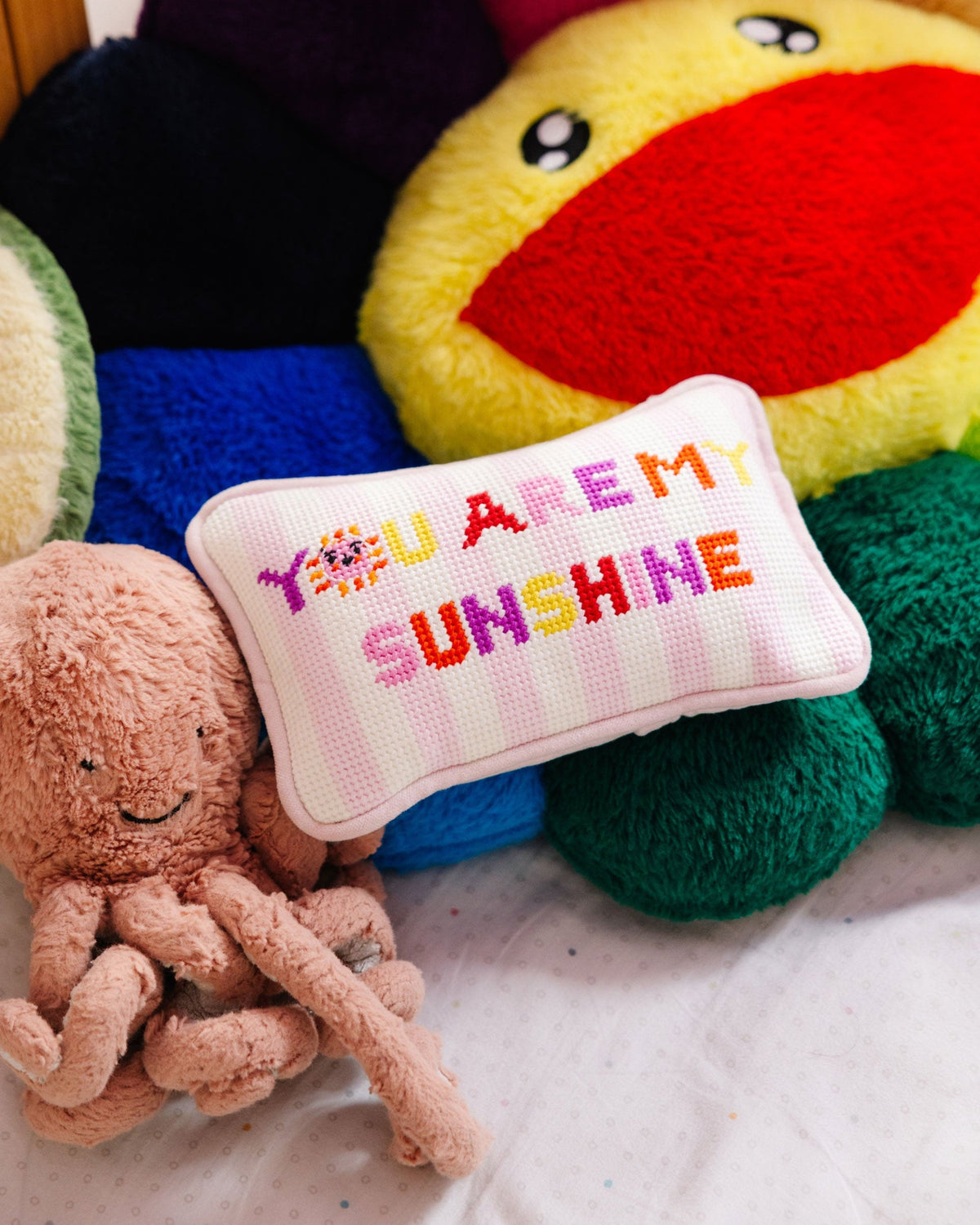 You Are My Sunshine Mini Needlepoint Pillow - Furbish Studio