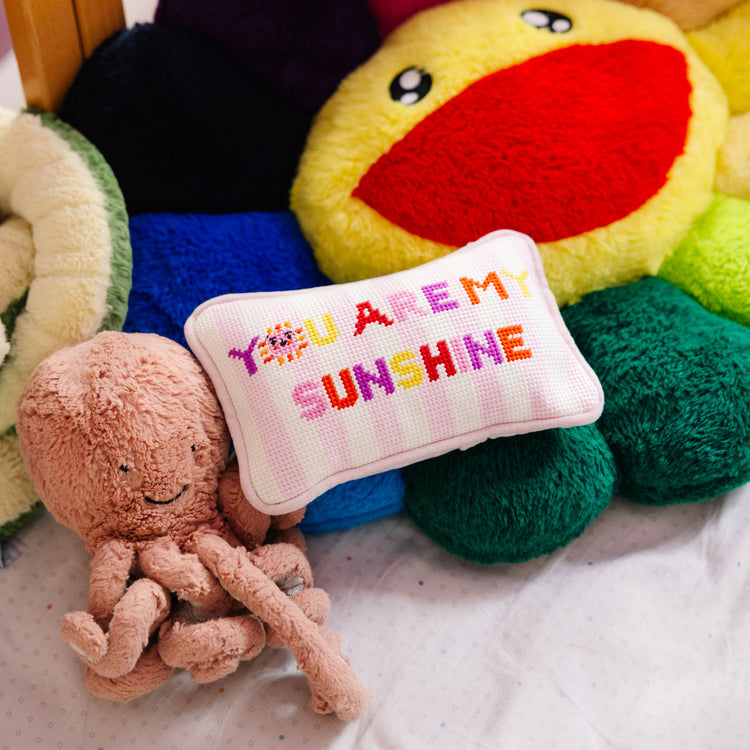You Are My Sunshine Mini Needlepoint Pillow - Furbish Studio
