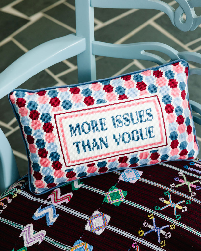 More Issues Needlepoint Pillow - Furbish Studio