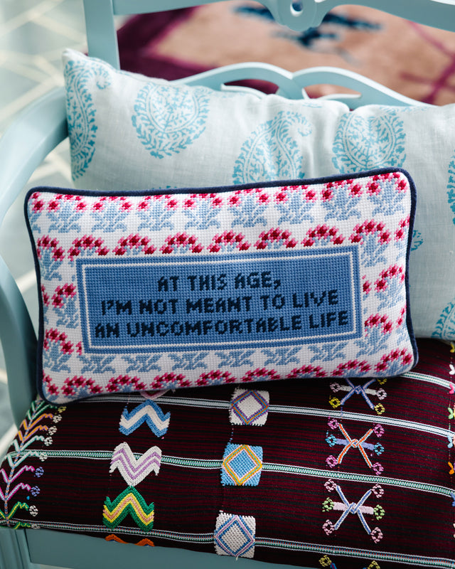 Uncomfortable Needlepoint Pillow - Furbish Studio