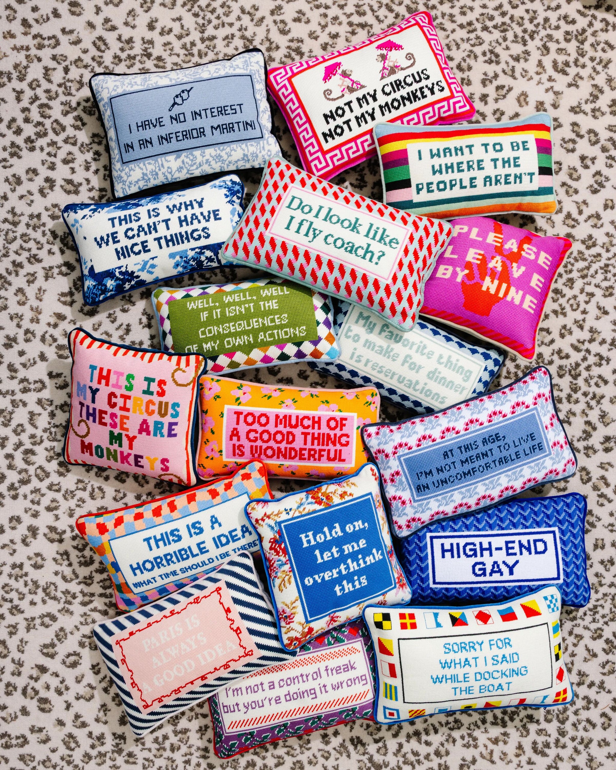Well, Well, Well Needlepoint Pillow - Furbish Studio