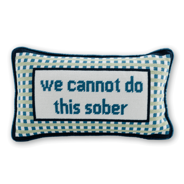 Sober Needlepoint Pillow - Furbish Studio