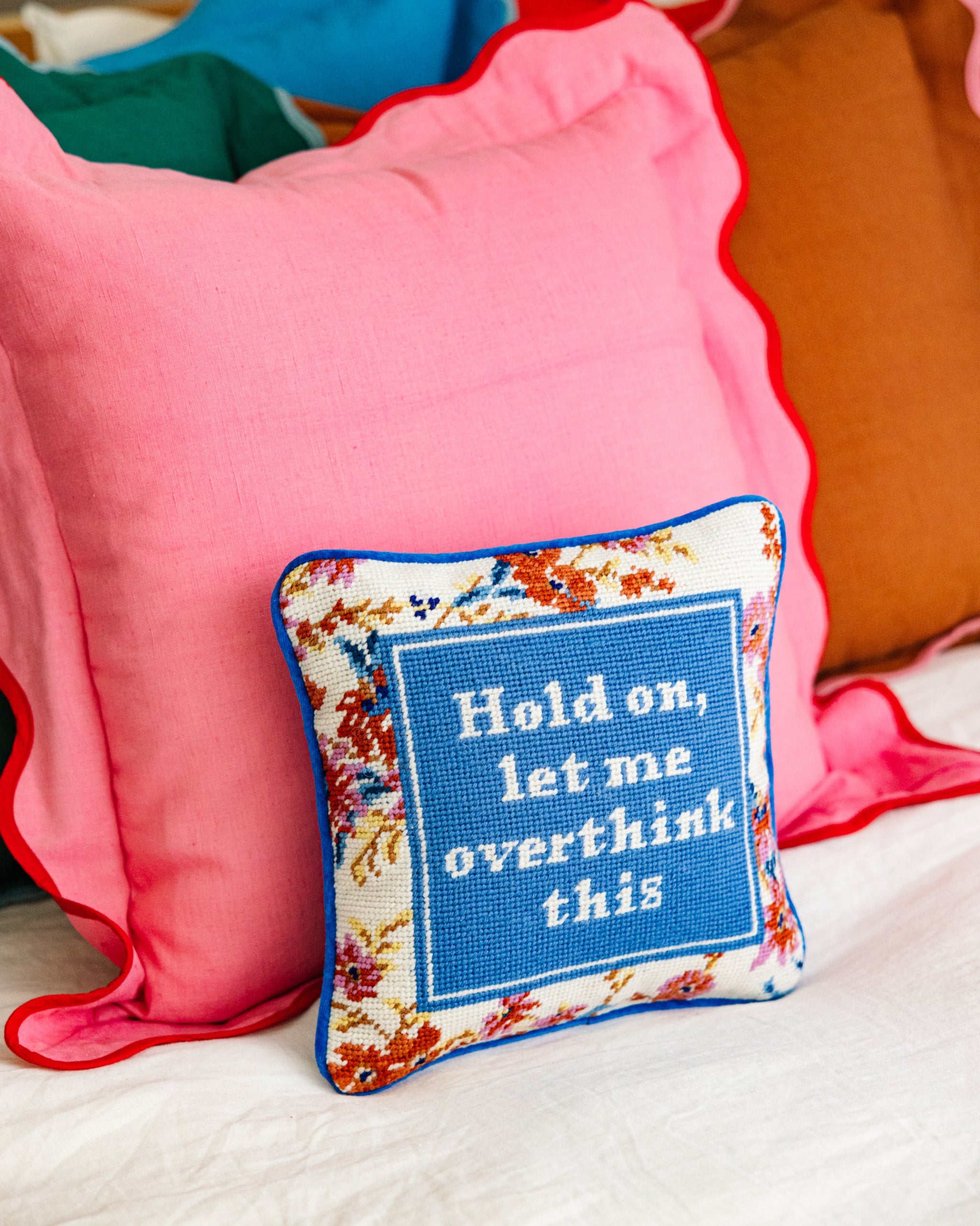 Overthink Needlepoint Pillow - Furbish Studio