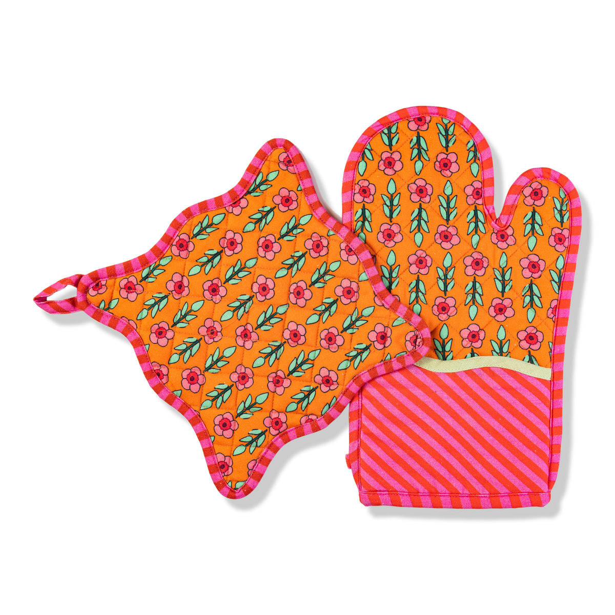 Furbish Studio - Red Pot Holder & Oven Mitt