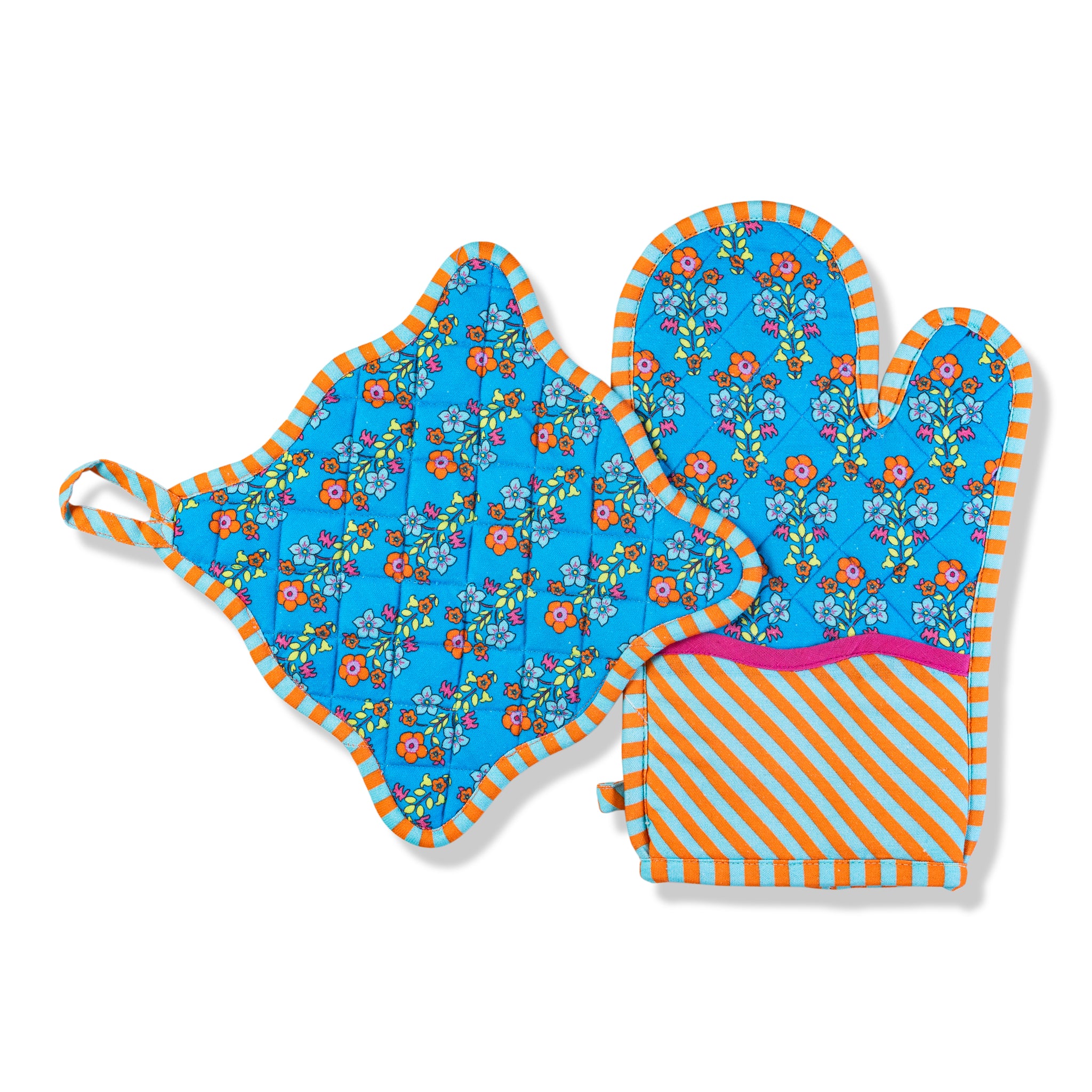 Furbish Studio - Blue Pot Holder & Oven Mitt