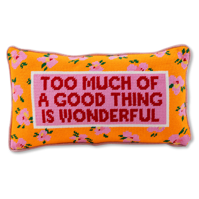 Too Much Needlepoint Pillow - Furbish Studio
