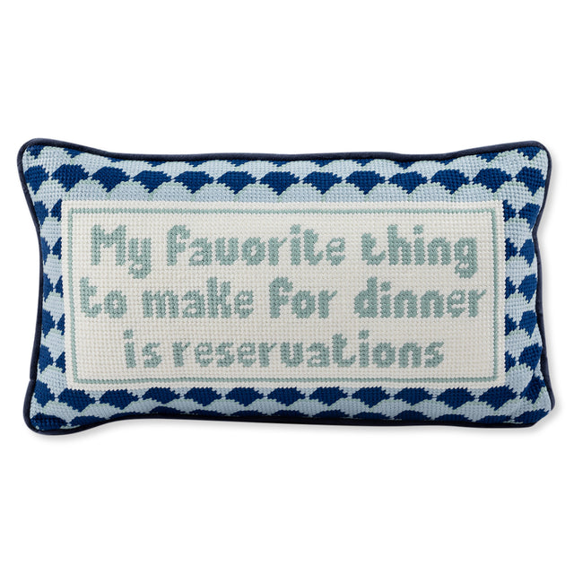Reservations Needlepoint Pillow - Furbish Studio