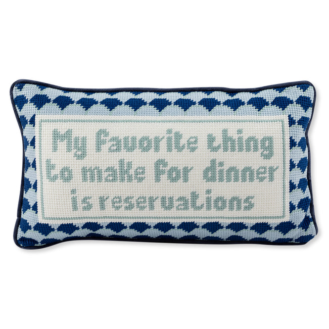 Reservations Needlepoint Pillow - Furbish Studio