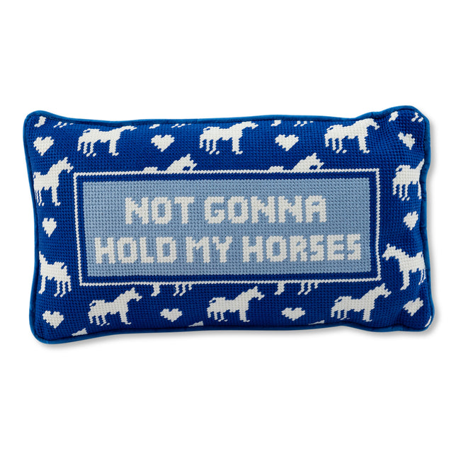 Hold My Horses Needlepoint Pillow - Furbish Studio