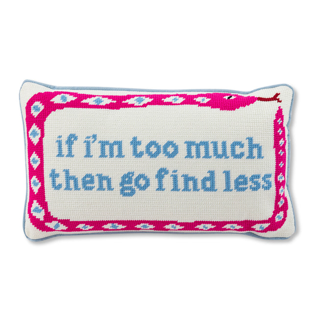 Go Find Less Needlepoint Pillow - Furbish Studio