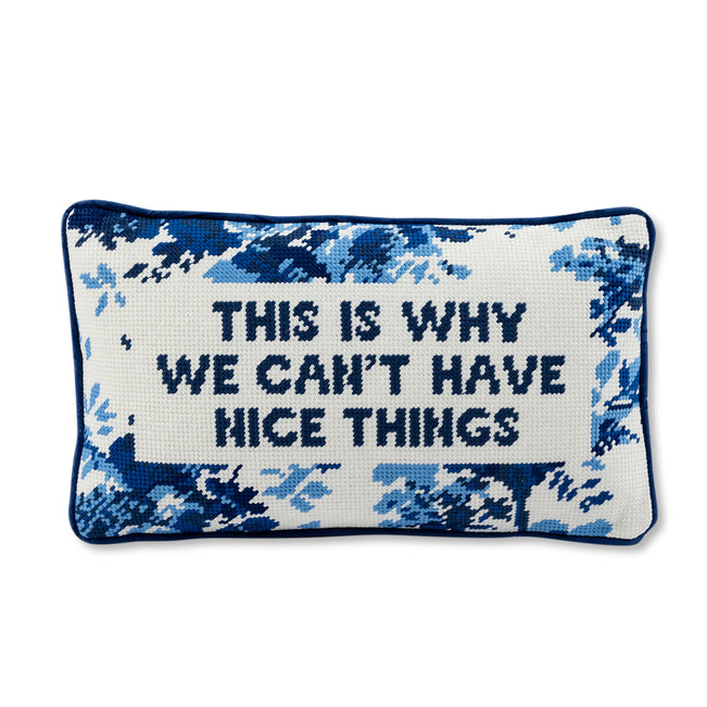 Nice Things Needlepoint Pillow - Furbish Studio