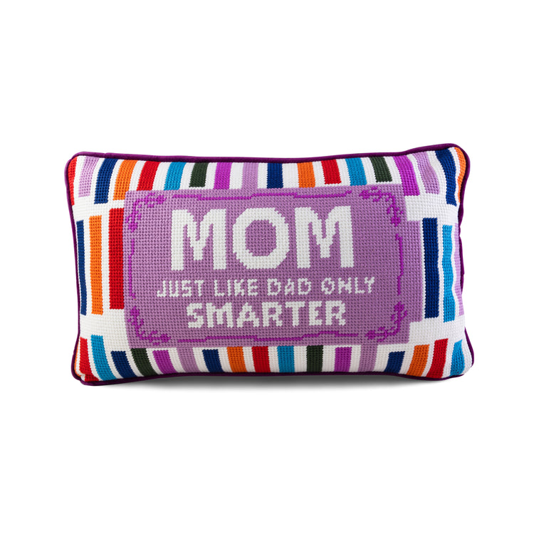 Mom Rules Needlepoint Pillow - Furbish Studio