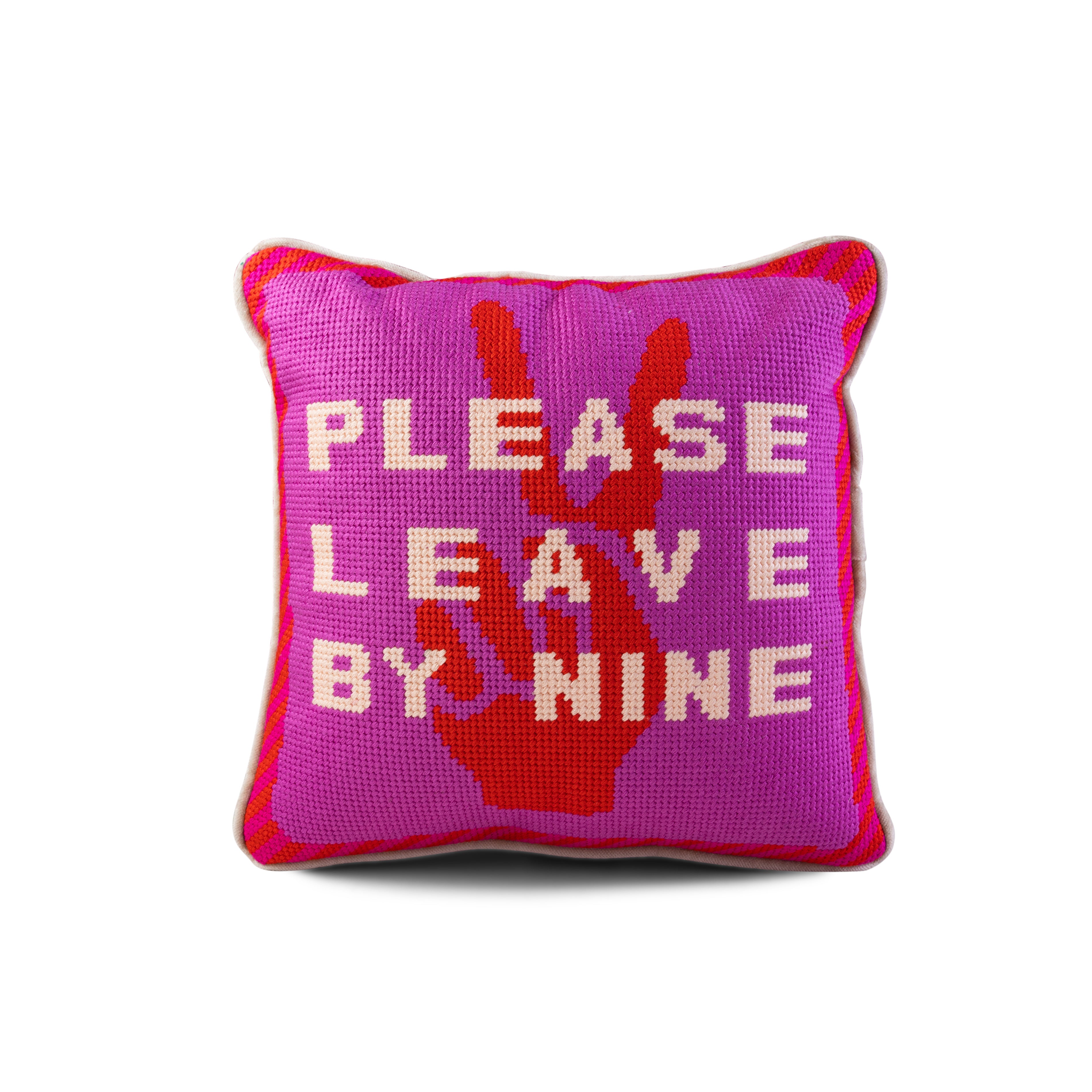 Please Leave by Nine Needlepoint Pillow – Furbish Studio