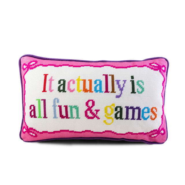 Fun And Games Needlepoint Pillow - Furbish Studio