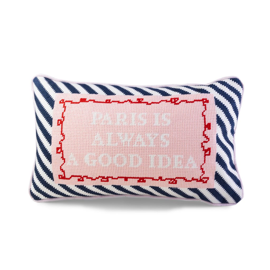 Cuscino Needlepoint Furbish Non Bisognoso - Cuscino Piccolo In Lana Con Retro In Velluto 22,9x38,1 Cm