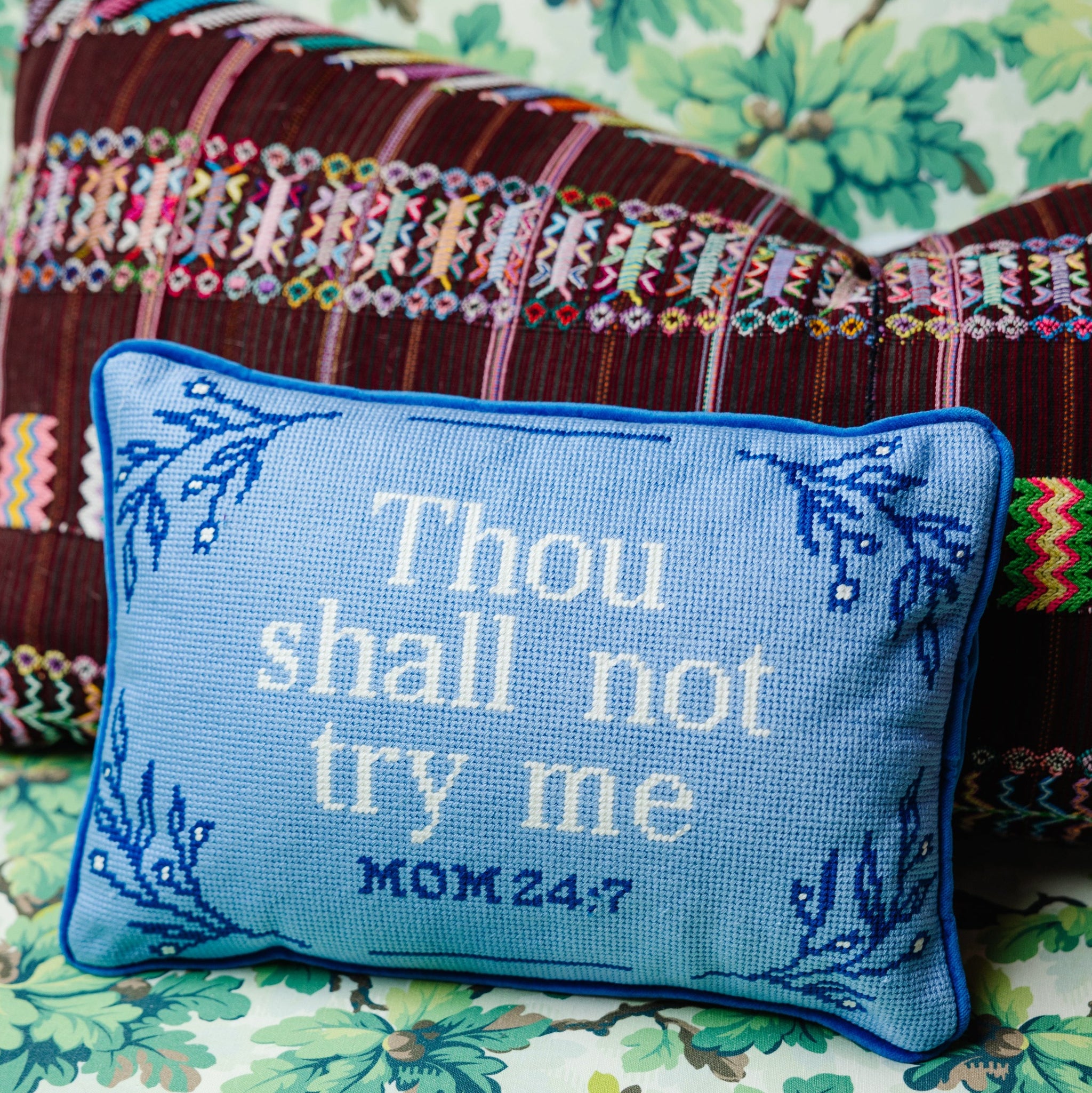 Furbish Studio - Try Me Needlepoint Pillow