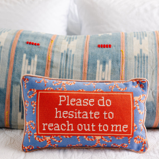 Hesitate Needlepoint Pillow - Furbish Studio