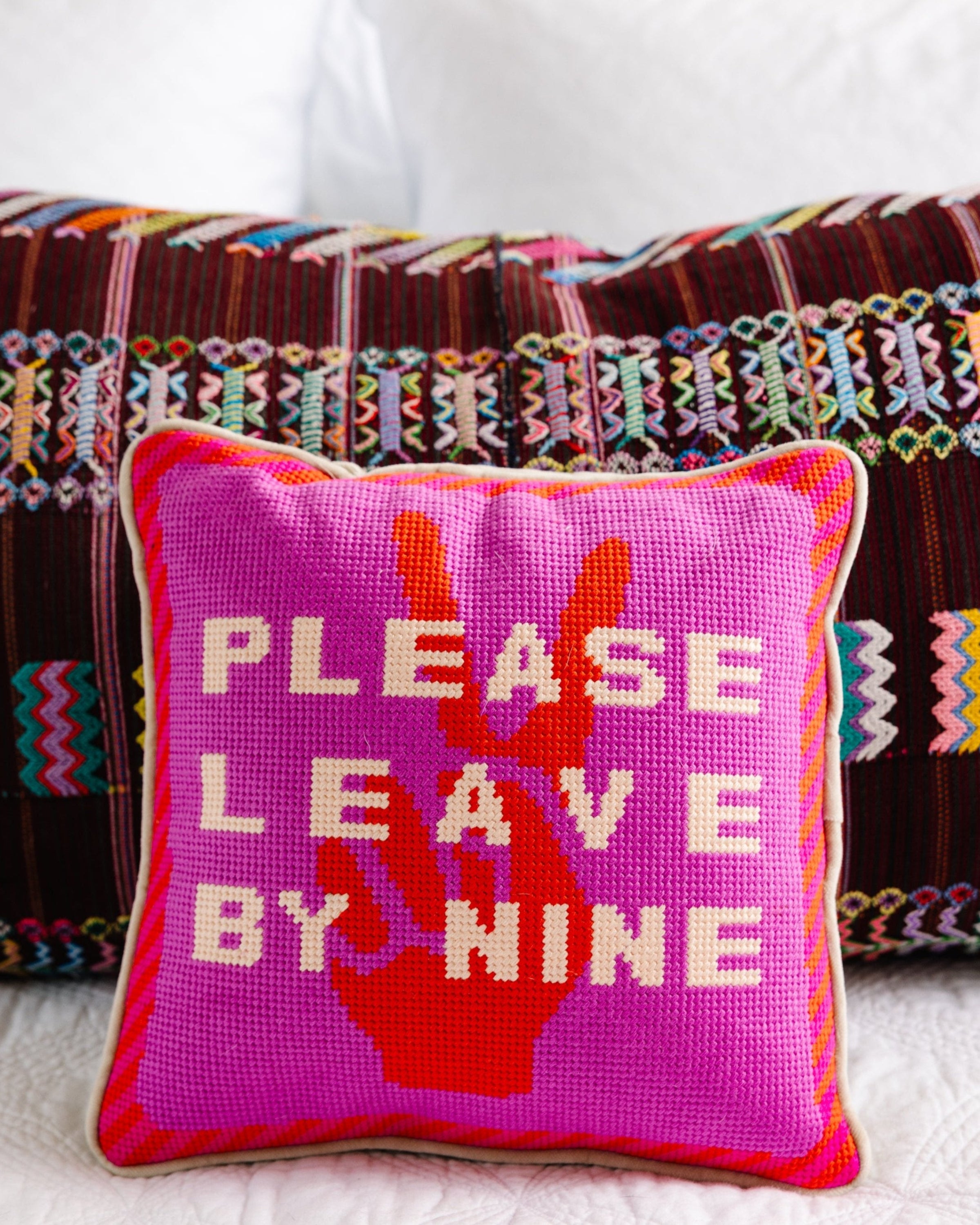 Leave by Nine Needlepoint Pillow | Furbish Studio