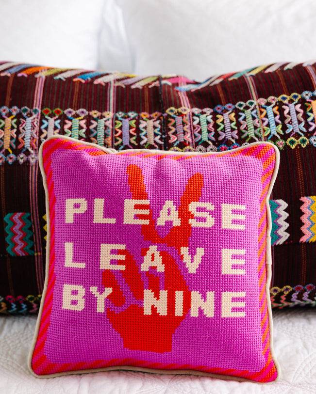 Leave by Nine Needlepoint Pillow - Furbish Studio
