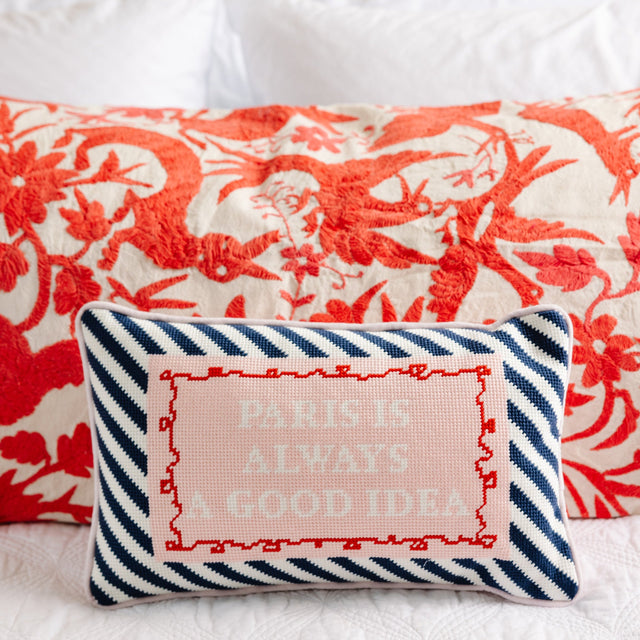 Paris Needlepoint Pillow - Furbish Studio