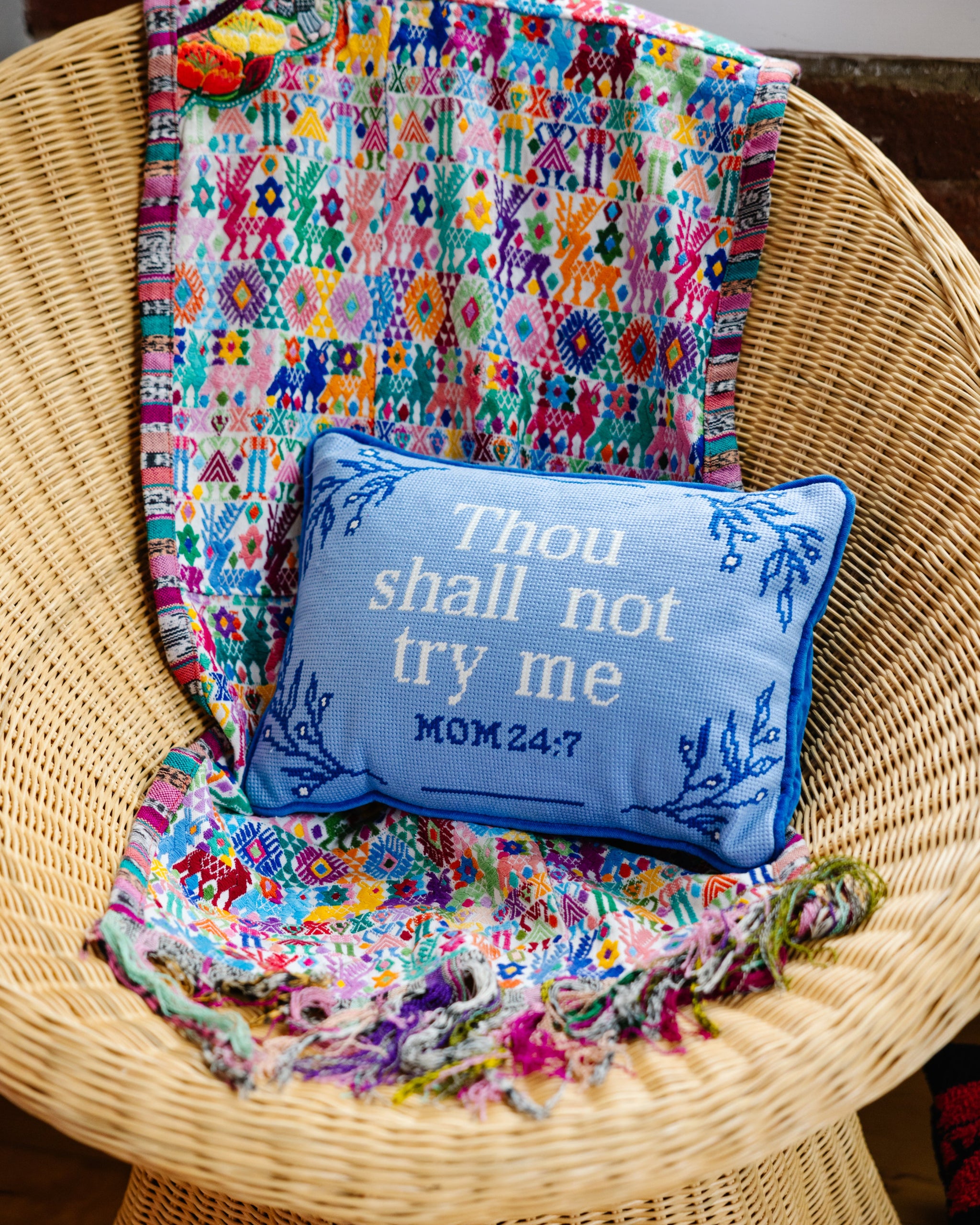 Try Me Needlepoint Pillow - Furbish Studio