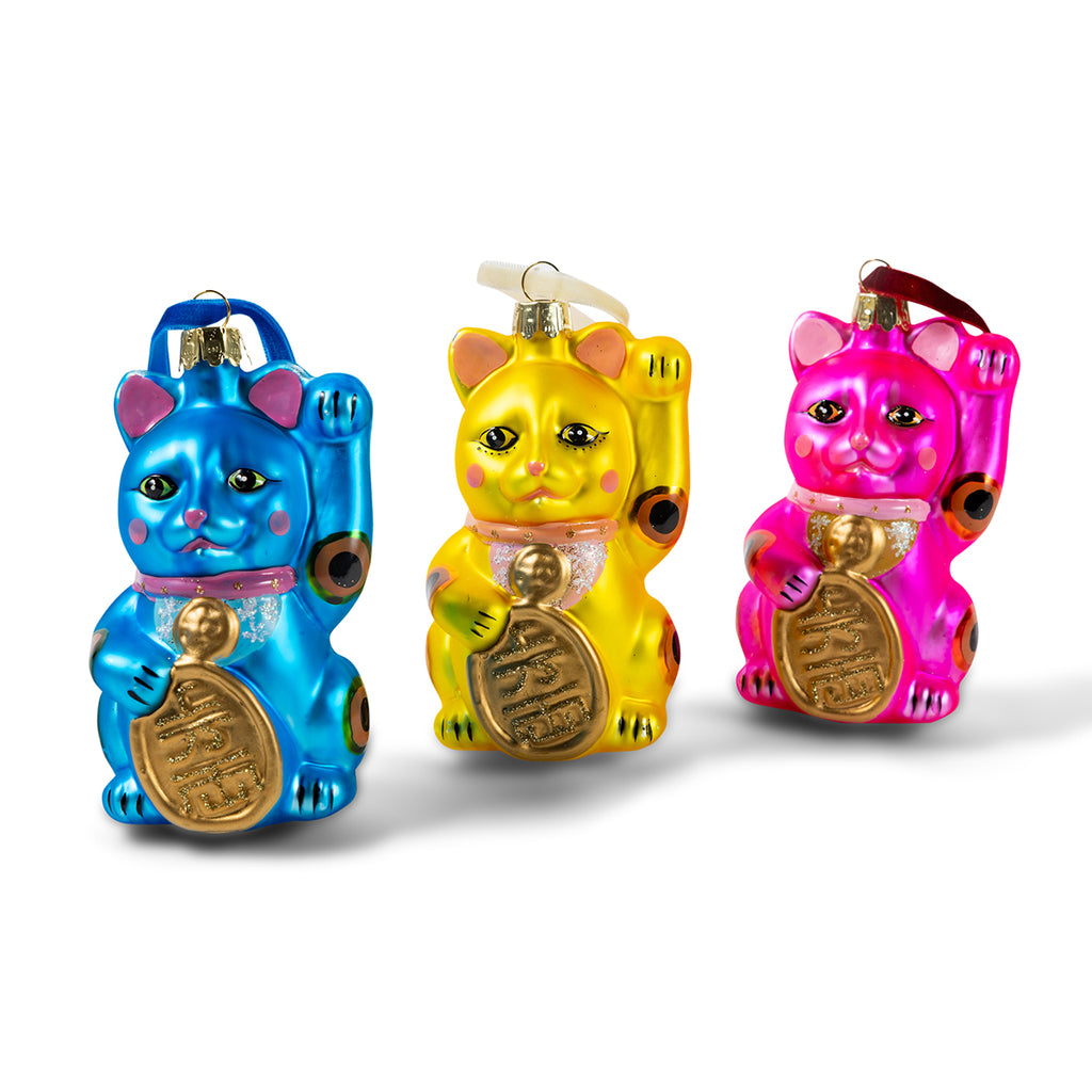 Lucky Cat Ornaments S/3 - Furbish Studio