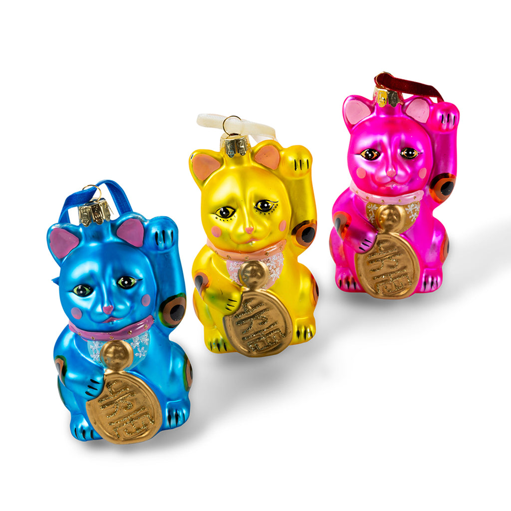 Lucky Cat Ornaments S/3 - Furbish Studio