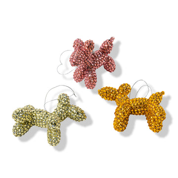 Bejeweled Balloon Pup Ornaments S/3 - Furbish Studio