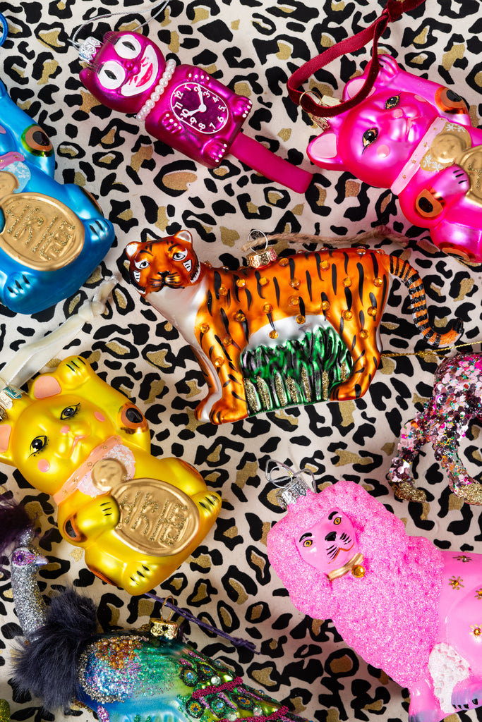 Jeweled Tiger Ornament - Furbish Studio