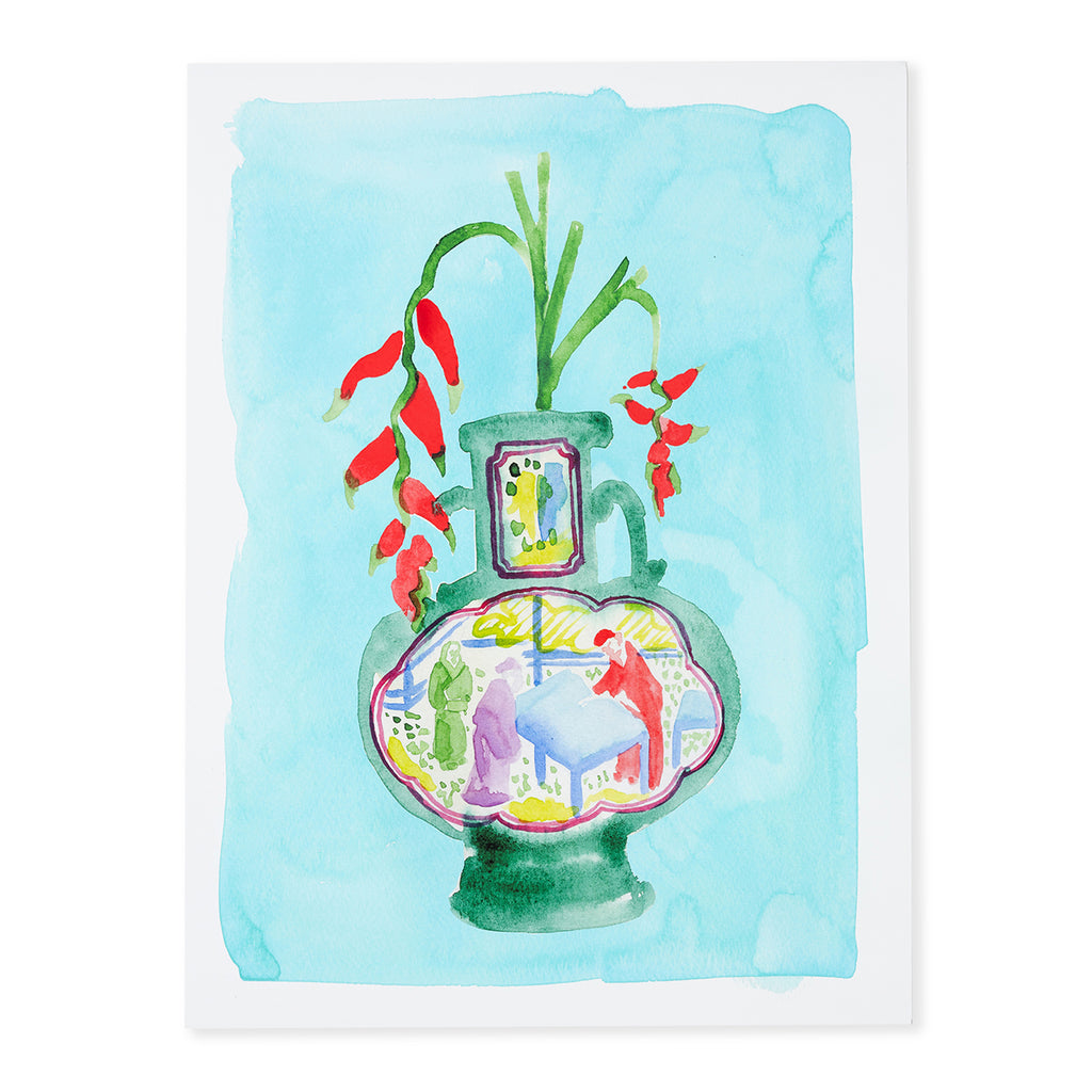 Ginger Jar Art Print - Turquoise - Furbish Studio