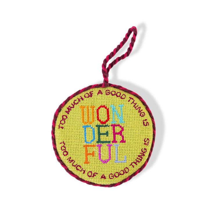 Needlepoint Ornament - Too Much - Furbish Studio