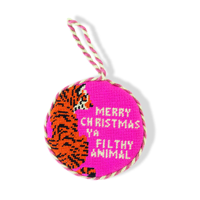 Needlepoint Ornament - Filthy Animal - Furbish Studio