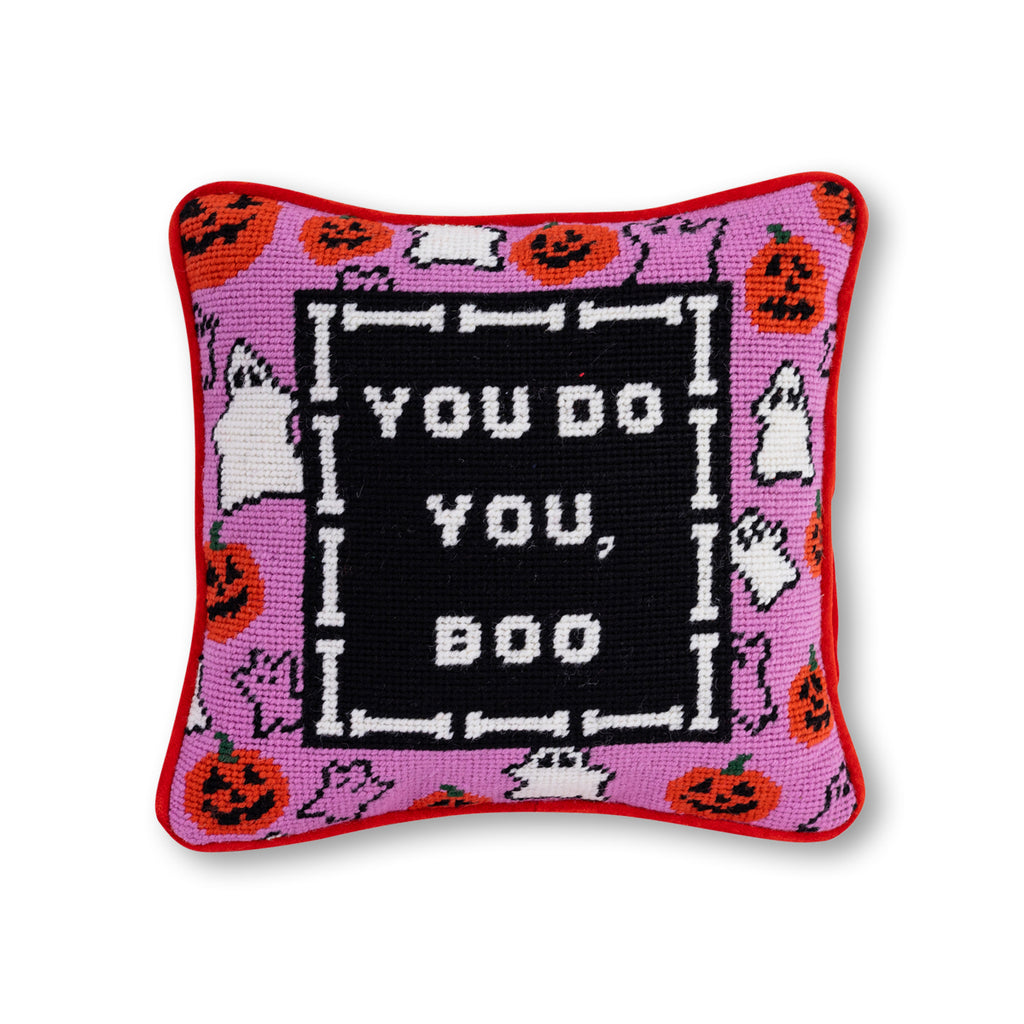 Boo Needlepoint Pillow - Furbish Studio