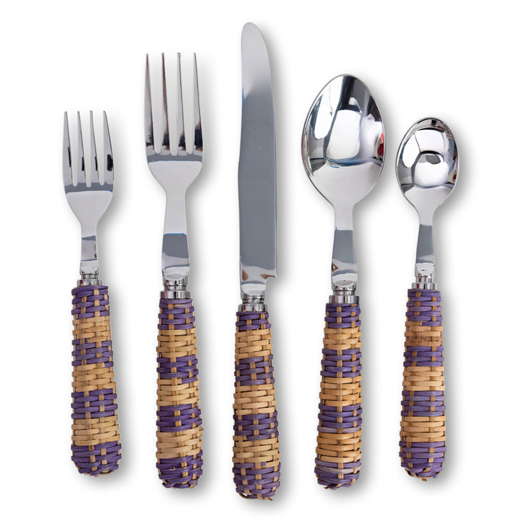 Rattan Cutlery S/5 - Lilac - Furbish Studio