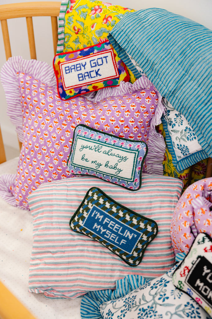 Be My Baby Mini Needlepoint Pillow - Furbish Studio