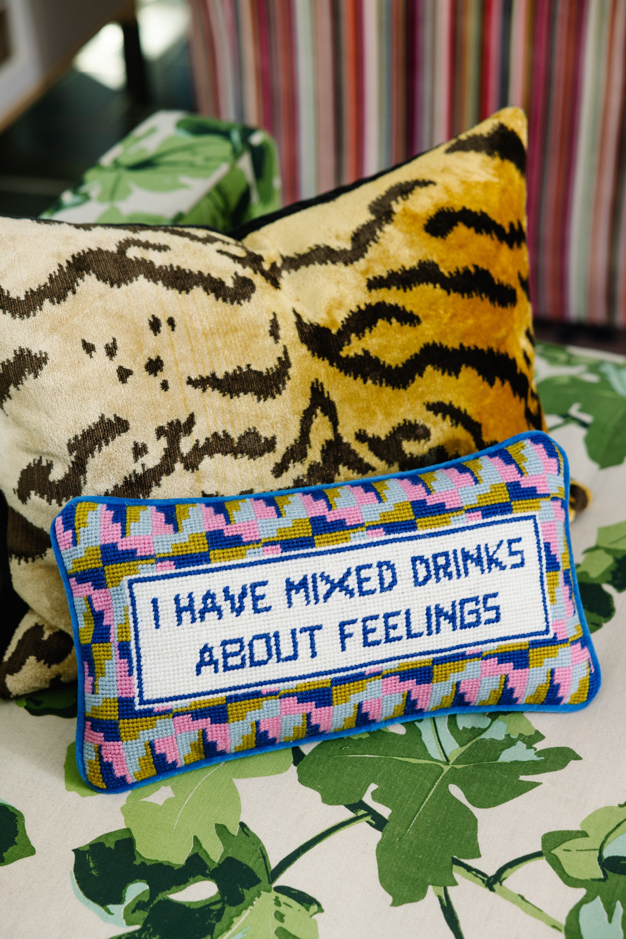Furbish Studio - Mixed Drinks Needlepoint Pillow